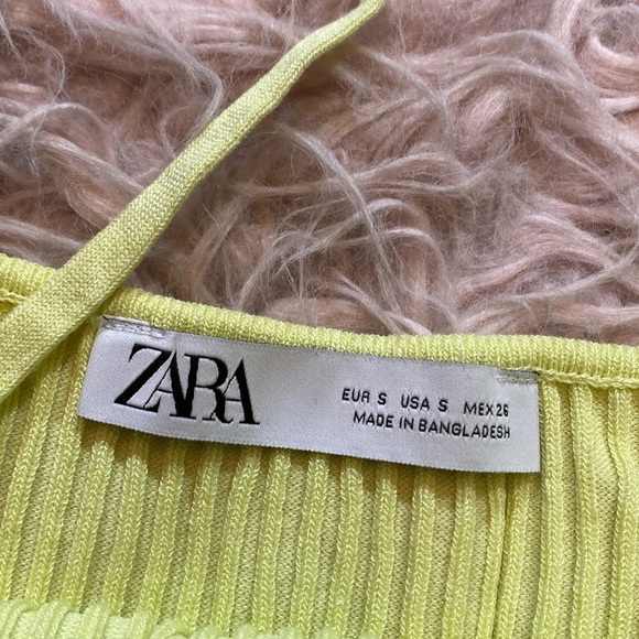 Zara Ribbed Stretch Neon Midi Dress - Picture 4 of 9